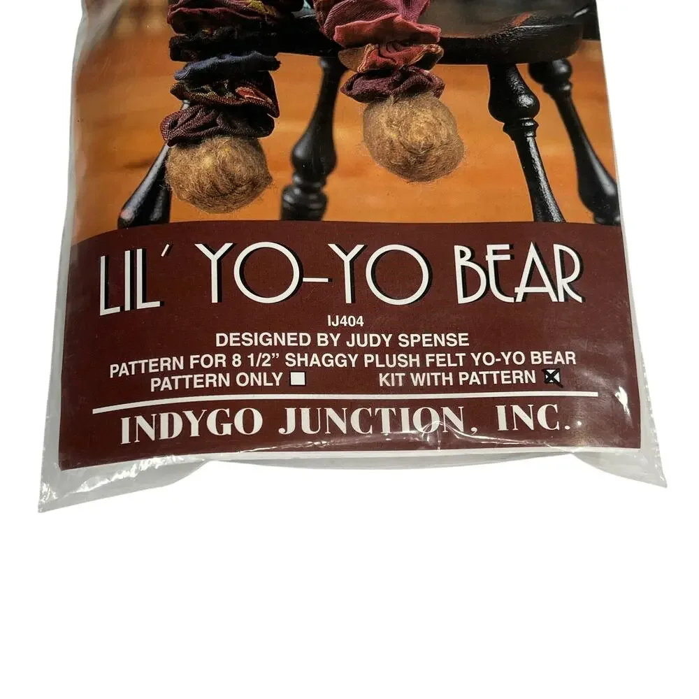 INDYGO JUNCTION Lil Yo Yo Bear Sewing Kit Judy Spence IJ404 Plush 8.5in NEW